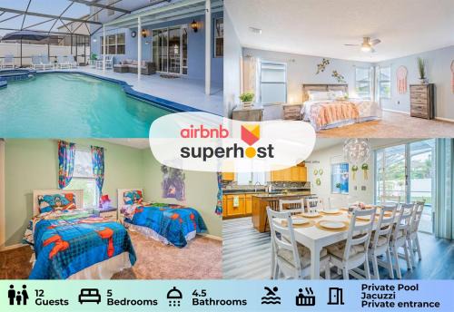 Windwood Bay House | 5 Bedroom Villa l 10 min to Disney l Themed Rooms