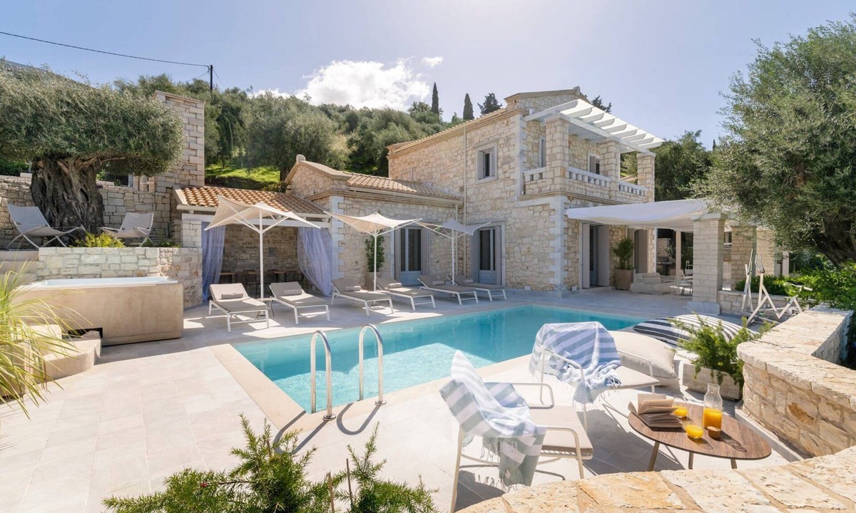 Peroulion Villa | Enchanting Corfu Villa Phoebeia, 4BDR, Private Pool and Hot Tub, Sea Views