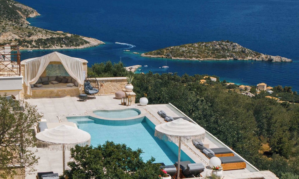 Skinaria Villa | Hilltop Sea-View Villa Family Pools & Play Area