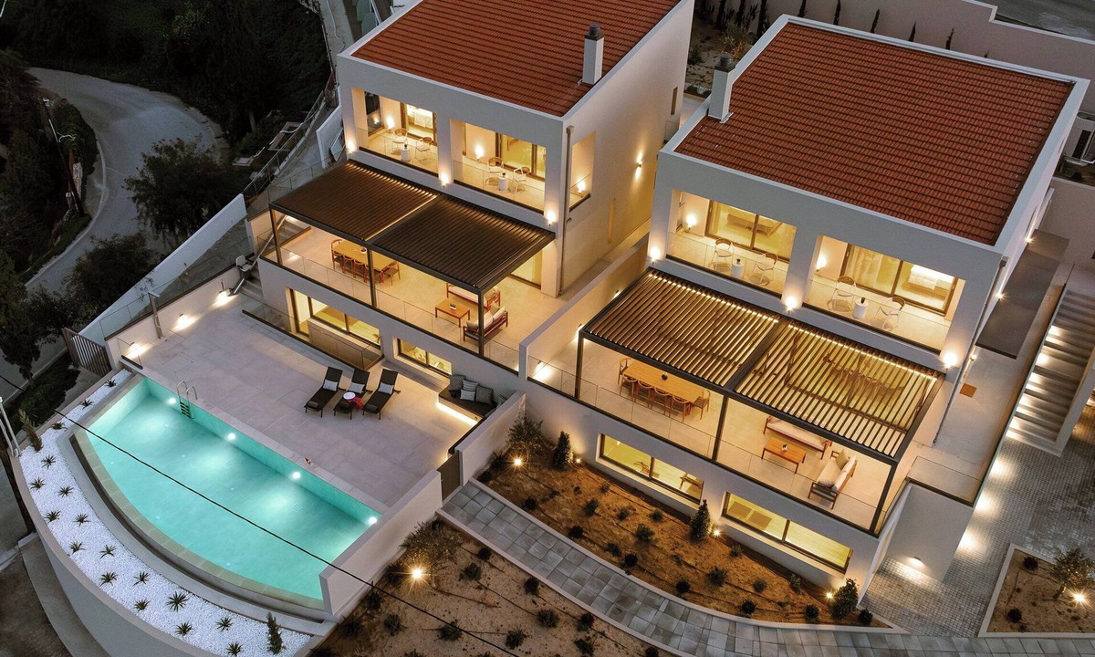 Agia Pelagia Villa | Majo Luxury 11BDR Villa with Sea View 2Heated Pools, Gym Sauna