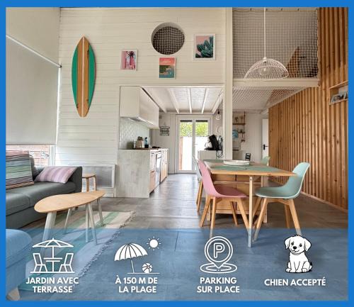 La Celle-sous-Gouzon House | Olivia Plage, charmante maison lumineuse au calme bien équipée à 100 m plage d Asnelles, 500 m commerces, proche Arromanches et Bayeux, au coeur des plages du débarquement, jardin clos, deux belles terrasses, parking dans propriété