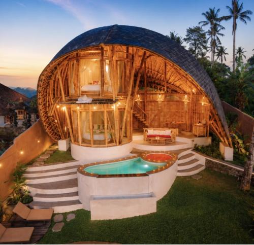 Selat House | The Mundis Bali Villa - Bamboo Retreat with Private Pool & Mount Agung View