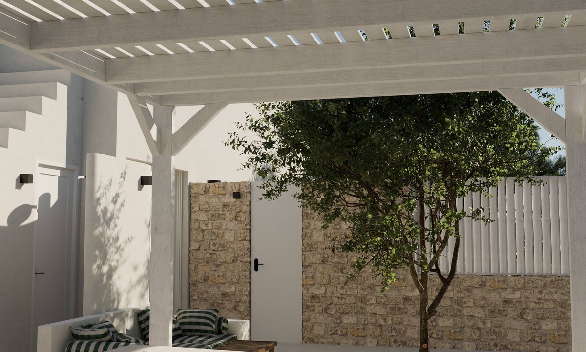 Stegna Apartment | Theros Luxury apartments - 5 minutes from the beach. Hot tub and BBQ facilities.