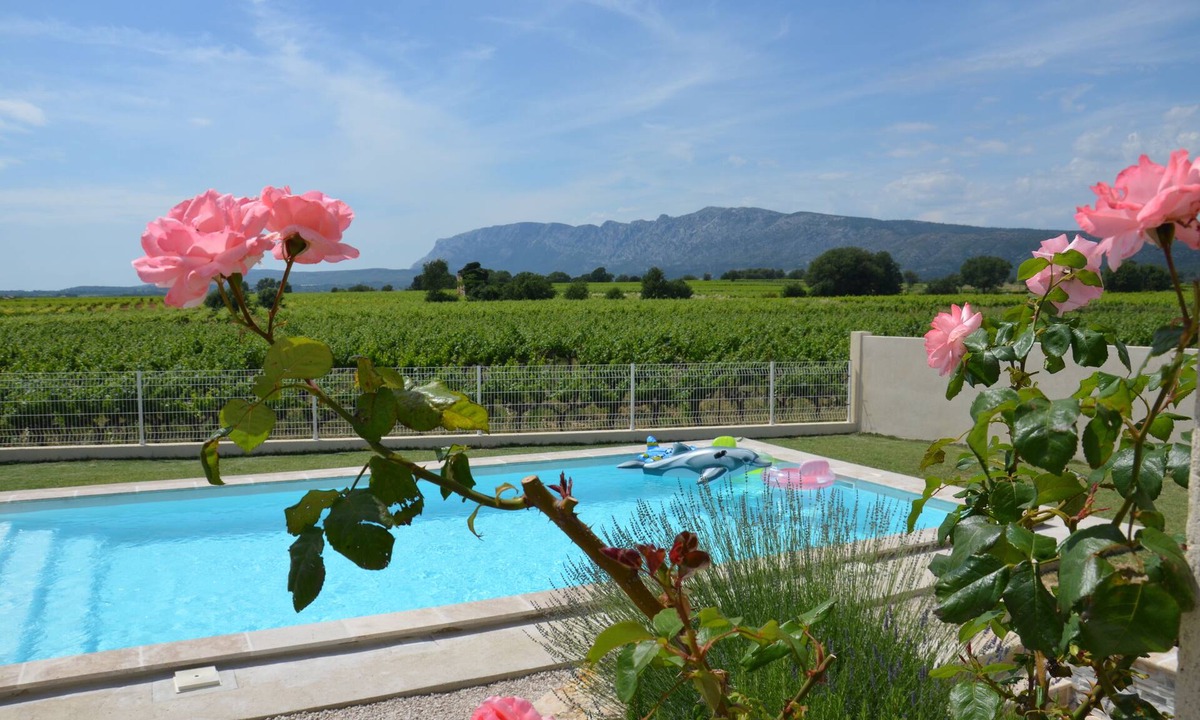 Pourrieres Villa | View Sainte Victoire, large new apartment with swimming pool near Aix-en-Provence