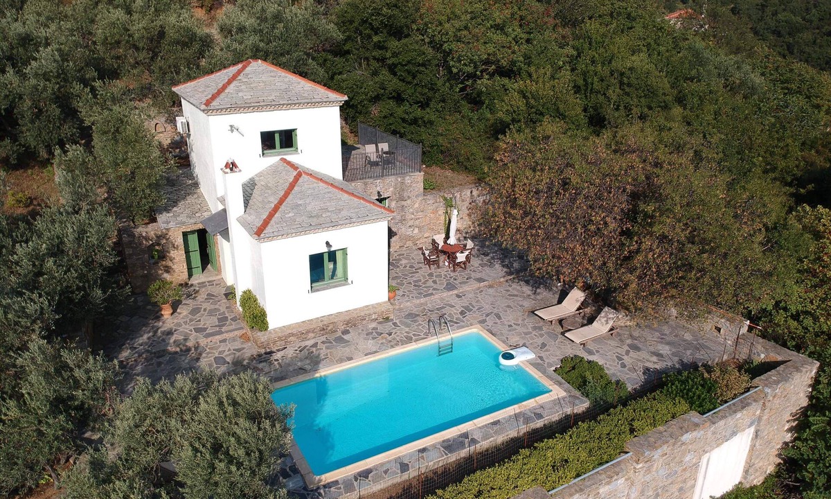 Skopelos Town Villa | Villa Erato-Panoramic view-private swimming pool
