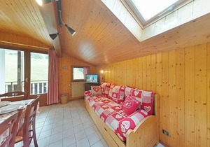 Appartement ensoleillé 2 étoiles, 6 couchages, proche pistes, balcon sud, navette ski - FR-1-241-94