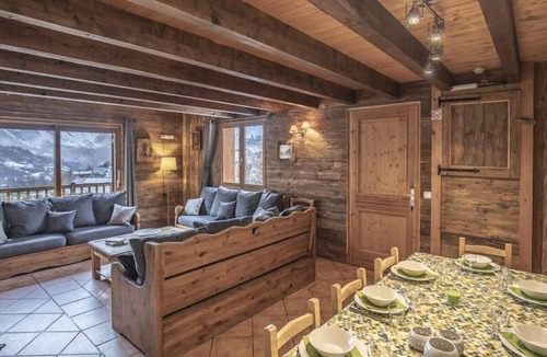 Saint-Marcel Apartment | 2nd floor, sauna, balcony, fireplace or stove, parking, tv, ski locker, 115m²