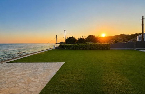 Plomari Villa | Aegean Horizon Seafront Luxury Villa Plomari Garden Level