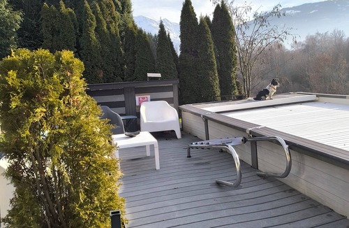 Sallanches Apartment | Apartment RDJ 120m2, garden, swimming pool 3X6, terrace dining area. Parking