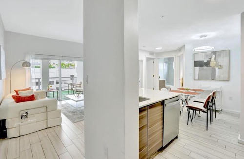Midtown Apartment | Chic 2BR Edgewater Condo with Views plus Balcony