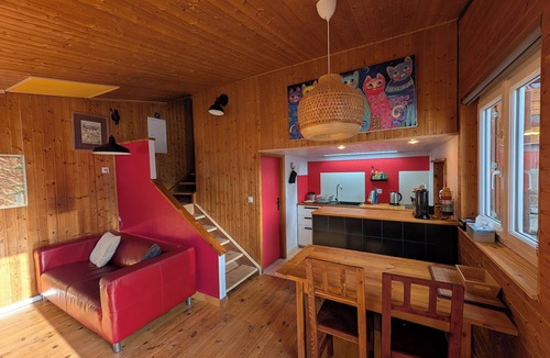 Molines-en-Queyras Cottage | Colorful, self-contained Père Castor apartment in the center of Molines