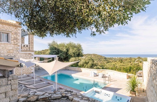 Peroulion Villa | Enchanting Corfu Villa Phoebeia, 4BDR, Private Pool and Hot Tub, Sea Views
