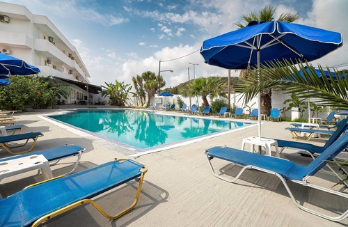 Faliraki Apartment | Holiday Apartment "Sotirakis Standard Room 2" with Mountain View, Shared Pool & Wi-Fi