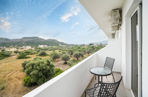 Faliraki Apartment | Holiday Apartment "Sotirakis Standard Room 2" with Mountain View, Shared Pool & Wi-Fi