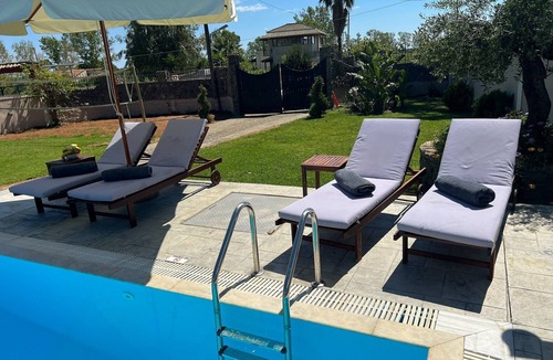 Chalikounas Villa | Pavlos & Sofia Harmony Villa – Private Pool with Sea View, Garden, Terrace & Wi-Fi