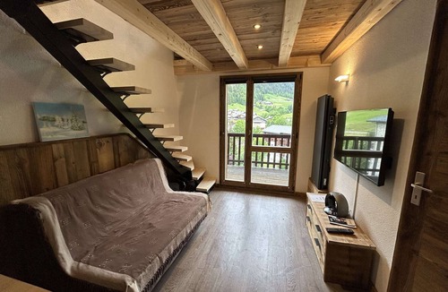 Areches Apartment | Sunny Mountain Duplex, 4 Guests, Pool, Central Village Location