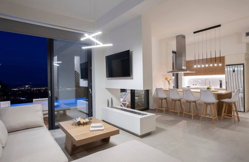 Lefkada Villa | Villa Karyatis, Divine Sea & City Views, Infinity Pool, Furnished Terrace,.
