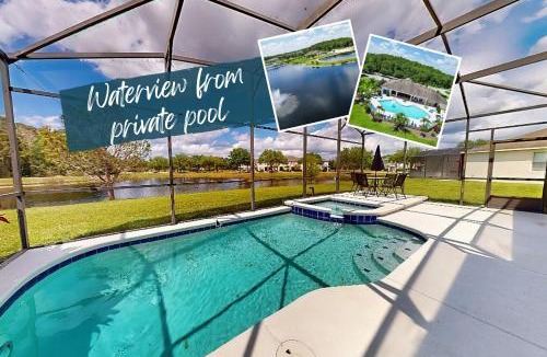 Trafalgar Village House | Water view retreat with lanai, heated pool, pool spa, game room, & AC