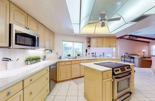 Sorrento Shores House | Waterfront home with pool dock accessible to Gulf dog friendly with AC & WD