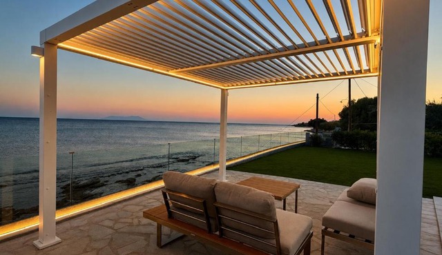 Aegean Horizon Seafront Luxury Villa Plomari Garden Level