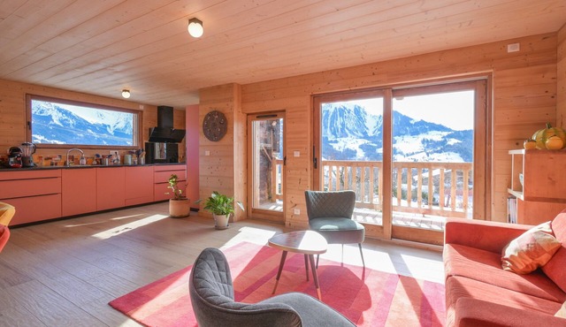 Apartment in Chalet L'Albert with Mountain View, Balcony, and Private Terrace