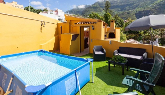 Canarian House, sea views, jacuzzi and pool