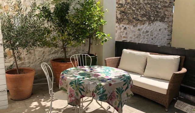 Charming house in the heart of the village with leafy courtyard garden & terrace