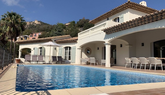 Gulf of Saint Tropez. Large villa with pool and apartment, near village center.