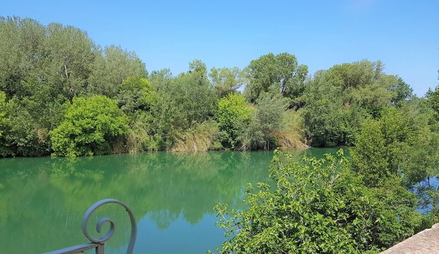 House facing the river - near the Pont du Gard, Uzes, Nimes, Avignon, Arles .
