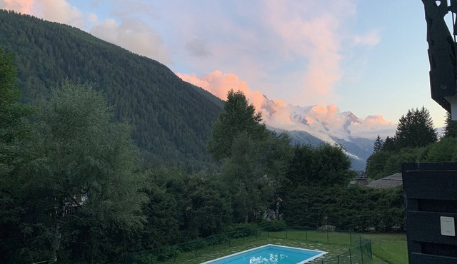 Light in chalet apartment, beautiful view of Mont Blanc, 200m from the slopes