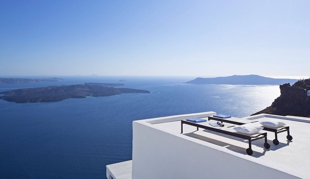 My Rental Homes - Villa Eros with terraces and an outdoor Jacuzzi plunge pool.