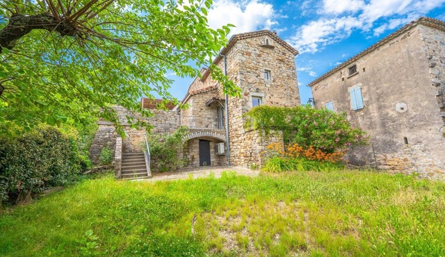 Old stone village house close to the river and les Vans