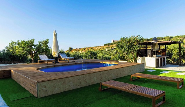 Olive & Raki Luxury Pool Villa, Crete Garden Oasis