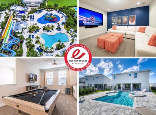 Vibrant Home With Private Pool, Pool Table Near Disney With Waterpark & Resort Access At Encore Resort - 7707Gr