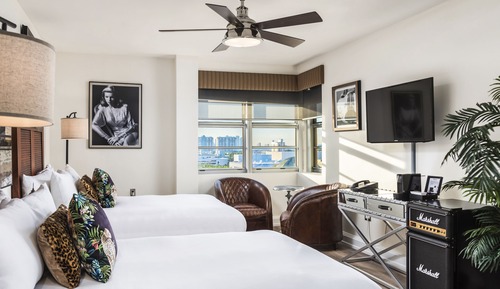 Double Room, 2 Double Beds, City View