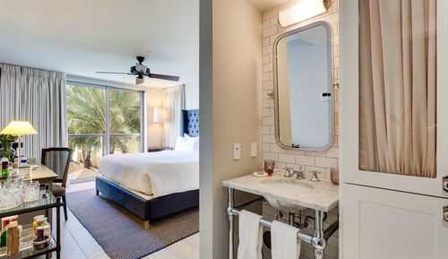 Juliette Room, 1 King Bed, Balcony, Pool View